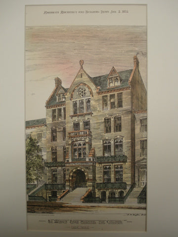 St. Mary's Free Hospital for Children , New York, NY, 1878, H. M. Congdon