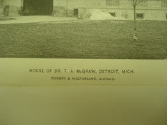 House of Dr. T. A. McGraw , Detroit, MI, 1896, Rogers & MacFarlane