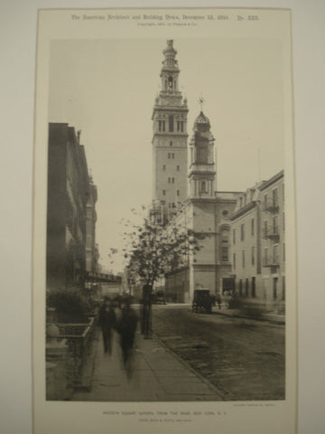 Madison Square Garden from the Rear, New York, NY, 1891, McKim, Mead & W