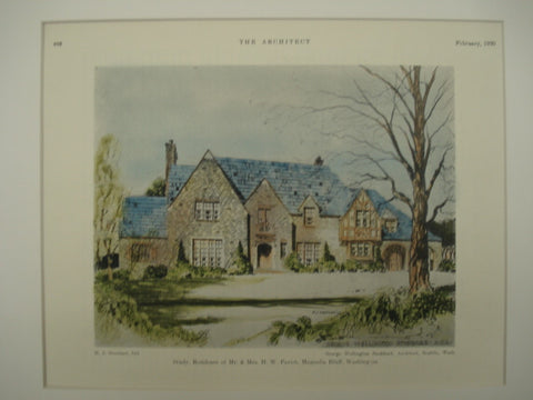 Residence of Mr. & Mrs. H. W. Parish , Magnolia Bluff, WA, 1930, George Wellington Stoddard