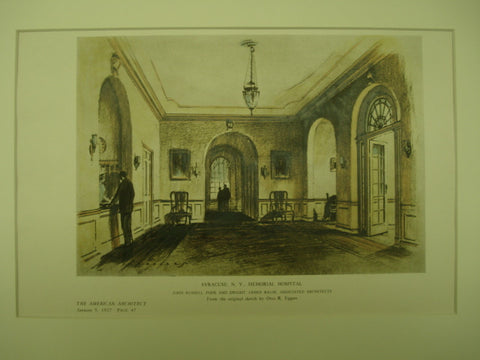 Memorial Hospital , Syracuse, NY, 1927, John Russell Pope and Dwight James Baum