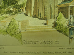 Terrace of the Proposed Dormitory of the Kent Place School , Summit, NJ, 1930, Elliot L. Chisling