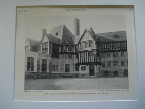 Sanatorium for National Vaudeville Artists , Saranac Lake, NY, 1930, Scopes and Feustmann