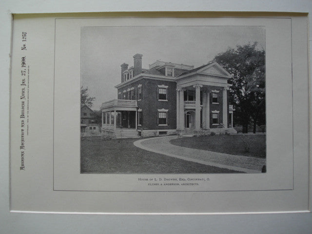 House of L.D. Drewry, Esq., Cincinnati, OH, 1900, Elzner & Anderson