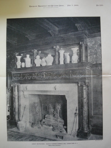 Library Mantelpiece: House of Addison Cammack, Esq., Tuxedo Park, NY, 1900, Bruce Price