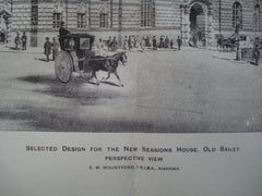 Selected Design for the New Sessions House, the Old Baily , London, England, UK, 1900, E.W. Mountford
