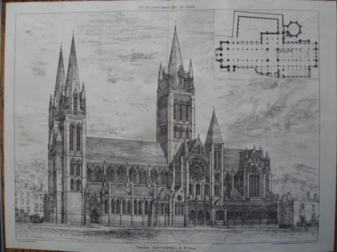 Truro Cathedral, S.W. View , Truro, Cornwall, England, UK, 1880, J.L. Pearson