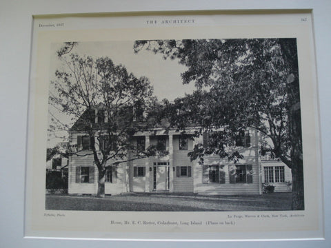Mr. E. C. Rutter House, Cedarhurst, Long Island, NY, 1927, La Farge, Warren and Clark
