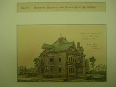 Sketch fpr the Residence of C. S. Bell, Esq. , Hillsboro, OH, 1883, Henry Bevis
