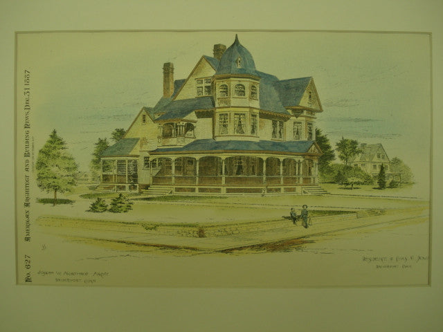 Residence of Charles G. Downs , Bridgeport, CT, 1887, Joseph W. Northrop