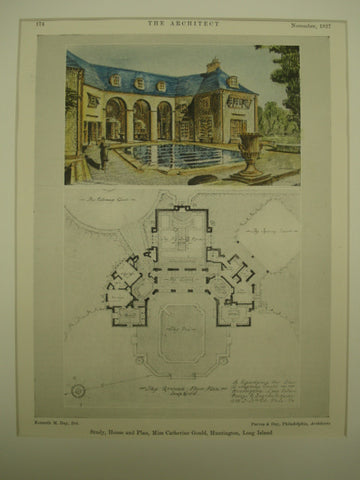 House of Miss Catherine Gould , Huntington, Long Island, NY, 1927, Purves & Day