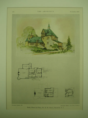House of Mr. H. M. Cleaver , Plainfield, NJ, 1927, Bernhardt Muller