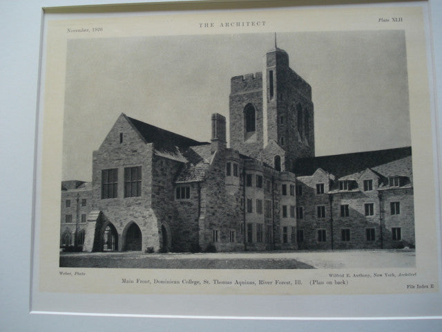Dominican College, St. Thomas Aquinas, River Forest, IL, 1926, Wilfred E. Anthony