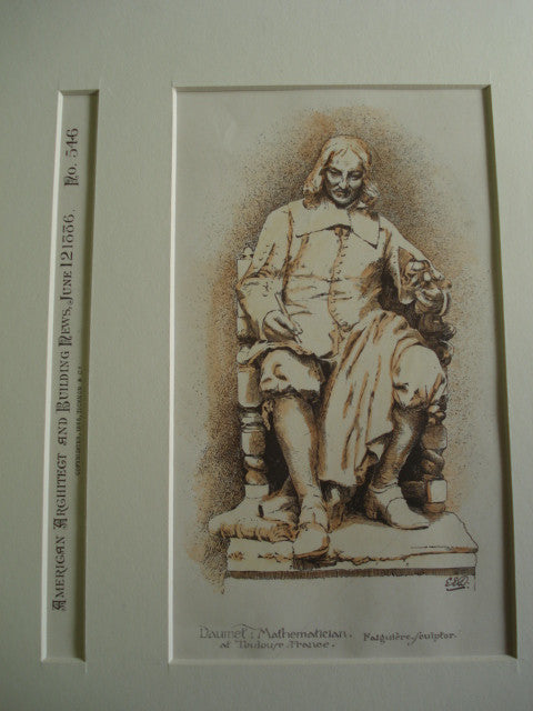 Statue of Daumet the Mathematician , Toulouse, France, EUR, 1886, Falguiere, Sculptor