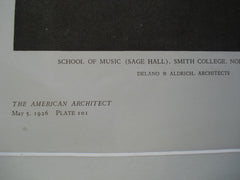 School of Music (Sage Hall), Smith College, Interior, Northhampton, MA, 1926, Delano & Aldrich