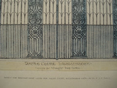 Design for Wrought Iron Gates for Dacre Court, Buckingham Gate, Westminster, England, UK, 1898, C.J.C. Pawlen