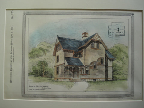 House for Mrs. S.C. Thwing , Roxbury, MA, 1881, Cabot and Chandler