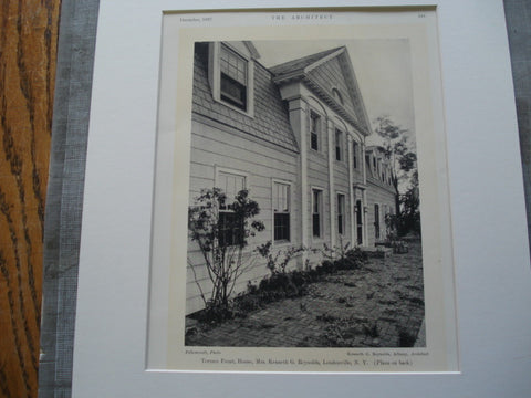 Terrace Front, House, Mrs. Kenneth G. Reynolds, Loudonville, NY, 1927, Kenneth G. Reynolds