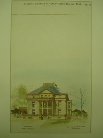 Newton Club House , Newton, MA, 1891, Hartwell and Richardson