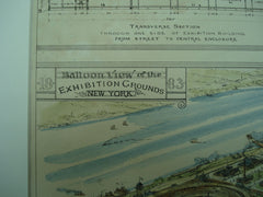 Balloon View of the International Exhibition, New York, NY, 1880, W. G. Preston