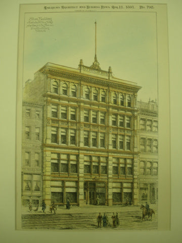 the Store Building for Mrs. Mary S. Van Beuren , New York, NY, 1891, D'oench & Simon