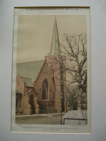 Park Congregational Church, Holly Avenue and Mackubin Street, St. Paul, MN, 1896, Clarence H. Johnston