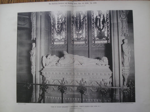 Tomb of Bishop Benjamin T. Onderdonk at Trinity Church, New York, NY, 1896, John N. Moffitt (Sculptor)