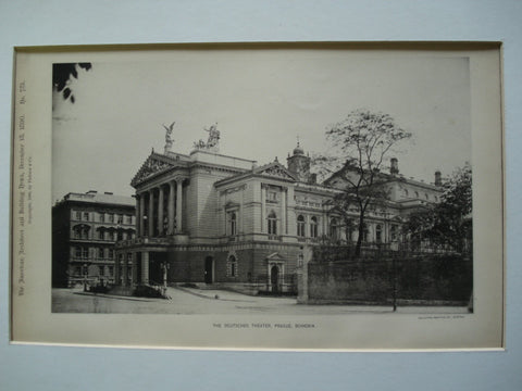 The Deutsches Theater, Prague, Bohemia, EUR, 1890, Unknown