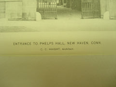 Entrance to Phelps Hall , New Haven , CT, 1897, C. C. Haight