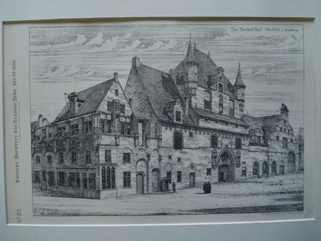 Market Hall , Mechelen (Mechlin), Belgium, EUR, 1880, C.H. Rew