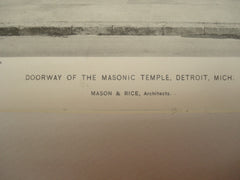Doorway of the Masonic Temple , Detroit, MI, 1898, Mason & Rice