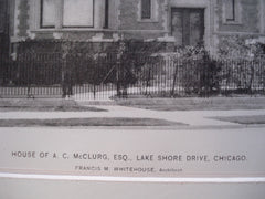 House of A.C. McClurg, Esq., Lake Shore Drive, Chicago, IL, 1897, Francis M. Whitehouse