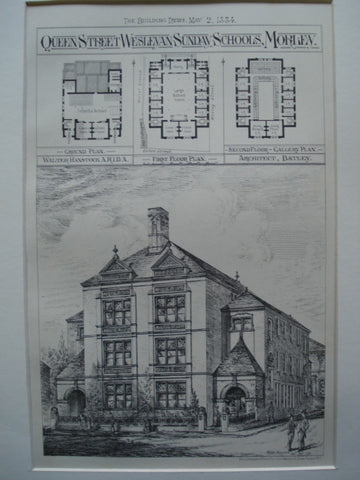 Queen Street Wesleyan Sunday Schools , Morely, England, UK, 1884, Walter Hanstock