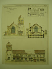 Proposed St. Paul's Church, Flatbush, Brooklyn, NY, 1899, Albert E. Parfitt