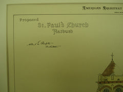 Proposed St. Paul's Church, Flatbush, Brooklyn, NY, 1899, Albert E. Parfitt