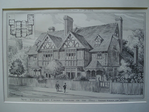 New Villas , Lady Cross, Harrow on the Hill, England, UK, 1884, Thomas Kissack Jr.