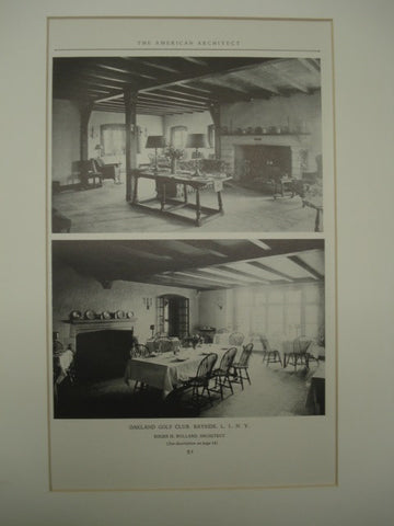 Interior of the Oakland Golf Club , Bayside, Long Island, NY, 1926, Roger H. Bullard