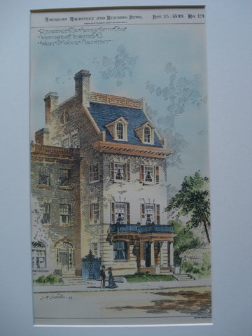 Residence for Arthur Keith, Esq., Washington Heights, DC, 1899, Waddy B. Wood