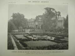 Garden at the Studio of the Willet Stained Glass Co., Philadelphia, PA, 1916, Duhring, Okie & Ziegler