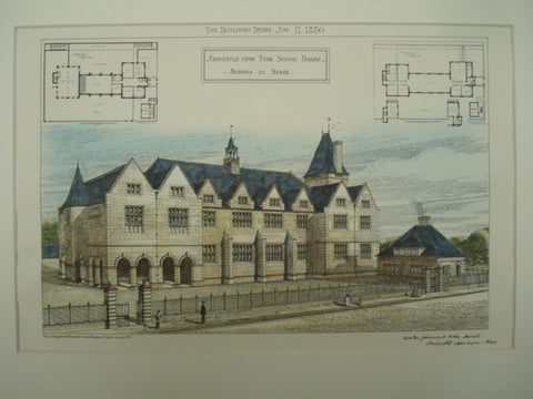 Newcastle upon Tyne School Board Schools , Byker, England, UK, 1880, Austin, Johnson & Hull