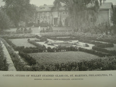Garden at the Studio of the Willet Stained Glass Co., Philadelphia, PA, 1916, Duhring, Okie & Ziegler