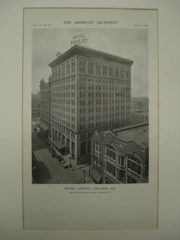 Exterior of the Hotel Ansley , Atlanta, GA, 1916, Brinton B. Davis
