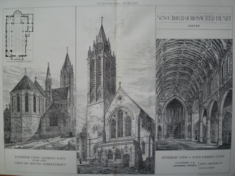 New Church of the Sacred Heart , Exeter, England, UK, 1881, C.E. Ware and Leonard Stokes