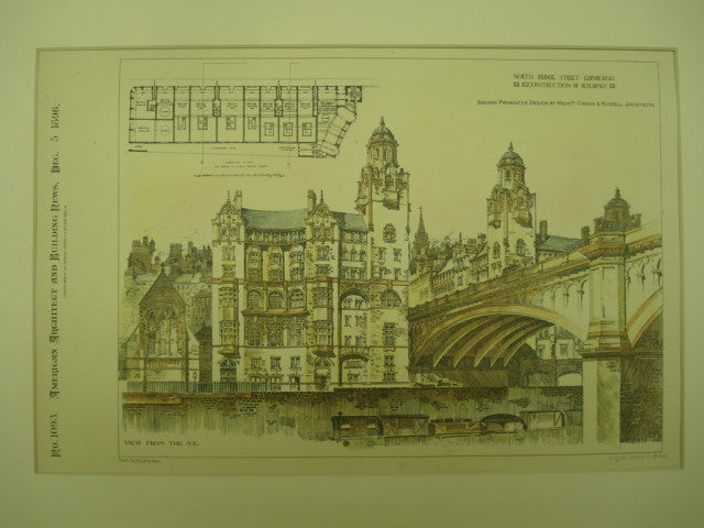 Reconstruction of Buildings on North Bridge Street , Edinburgh, Scotland, UK, 1896, Messrs. Gibson & Russell