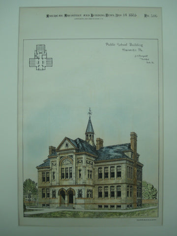 Public School Building , Hanover, PA, 1885, J. A. Dempwolf