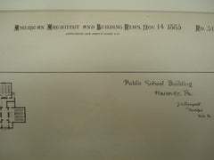 Public School Building , Hanover, PA, 1885, J. A. Dempwolf