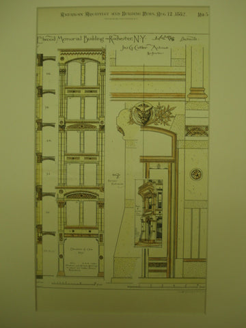 Elwood Memorial Building , Rochester, NY, 1882, Jas. G. Cutler