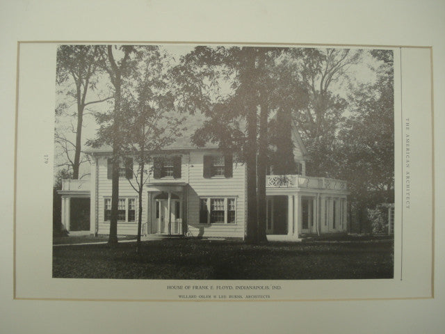House of Frank E. Floyd , Indianapolis, IN, 1926, Willard Osler & Lee Burns