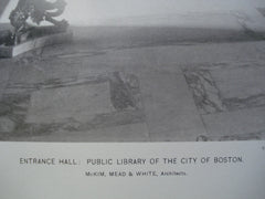 Entrance Hall: Public Library of the City of Boston, Boston, MA, 1895, McKim, Mead & White