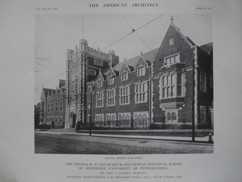 Thomas W Evans Museum and Dental Institute School of Dentistry, part of the University of Pennsylvania , Philadelphia, PA, 1915, Mr. John T. Windrim